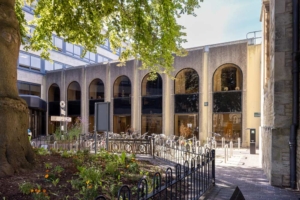 View of County Hall from inside the courtyard